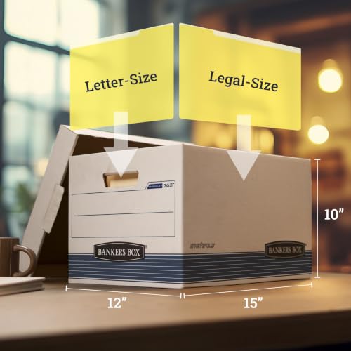 Bankers Box 20-Pack Medium-Duty File Storage Boxes with Lids, Letter & Legal