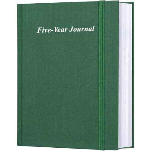 Hard Cover 5 Year Journal | The Easiest to Use Five Year Journal | Quick and Easy Five Year Daily Journal System | 8.5'' x11'', Green