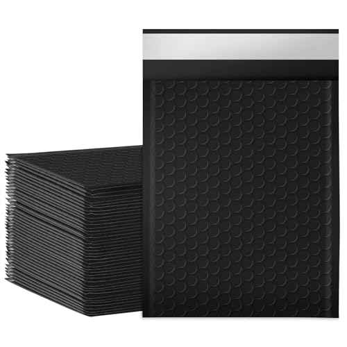 packbabol Bubble Mailers, 6x9 Inch Poly Padded Bubble Mailers Pack of 50 Bubble Envelopes Opaque Self Seal Adhesive Waterproof Bags for Shipping and Packaging(Black,6x9-50Pc)