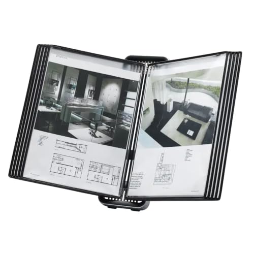 Djois Foldable Tarifold VEO Desktop Reference System - 10 Pockets, Black, Tabletop