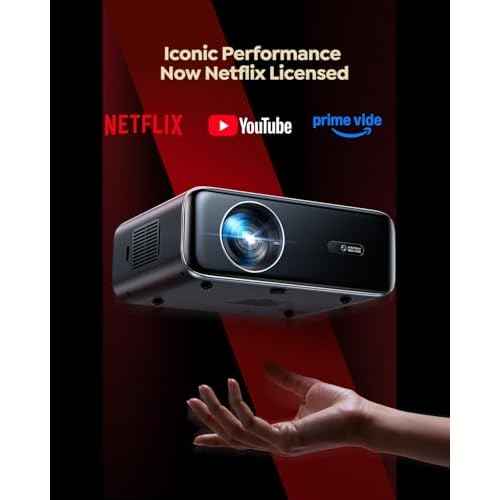 [Netflix-Licensed/4K Supported] Smart Outdoor Projector with WiFi6 and Bluetooth, 800ANSI Movie Projector, DoIby Audio with Dual Speakers, AI Auto Focus with Built-in Apps Proyector, Upgraded P62 Pro