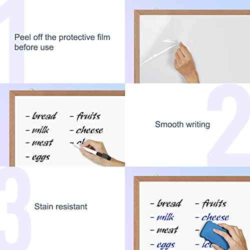 Magnetic Whiteboard for Wall, 24" X 18", Dry Erase White Board with Natural Wood Frame for Home, Office, School¡¦¡¦