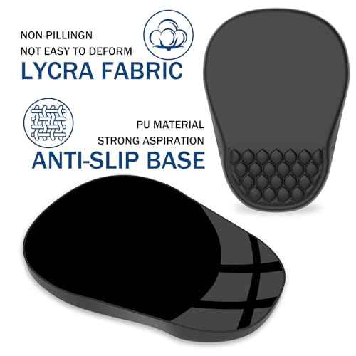Ergonomic Mouse Pad Wrist Support, with Memory Foam & Non-Slip PU Base, Comfortable Massage Design Mouse Pad Relieve Wrist Fatigue&Pain, Suitable for Computer, Office and Home(01Black)