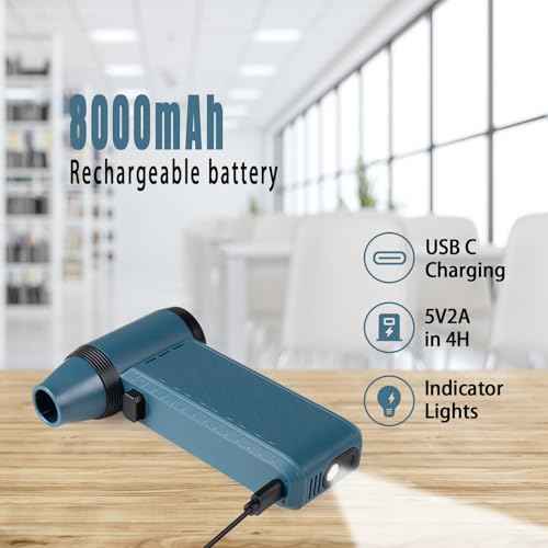 Air Duster Air Blower, Compressed Air Duster Electric, Handheld Violent Mini Fan for Computer Keyboard Electronics Car Clean,130000RPM