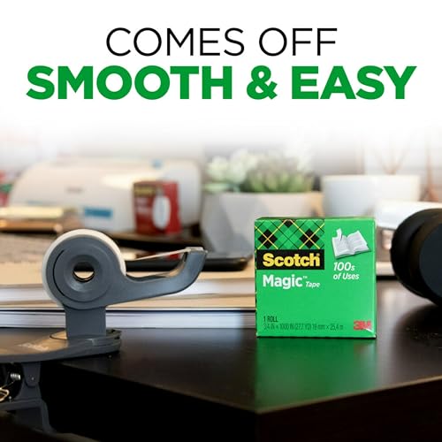 Scotch Magic Tape Invisible 24 Rolls 0.75 in x 1000 in - Perfect for Back to School
