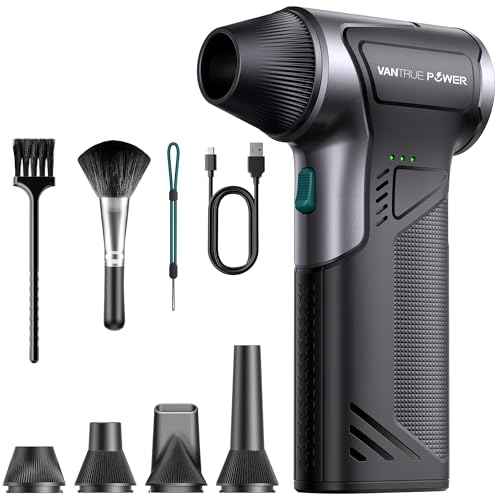 T150 Compressed Air Duster-110000RPM Super Power Electric Air Duster, 3-Gear Adjustable Mini Blower with Fast Charging, Dust Blower for Computer, Keyboard, House, Outdoor,AC and Car