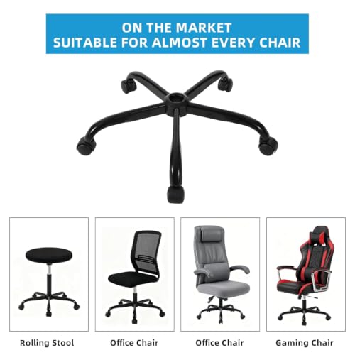 28-Inch Heavy Duty Chair Base with 5 Casters - Easy Assembly, XSZD