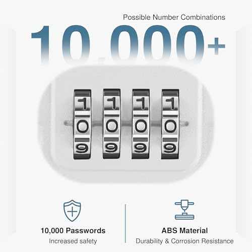 Puroma Lock Box for Keys with Code, Portable Wall-Mounted Storage Resettable Combination Key Lockbox, Outside Safe Security Box for House, Apartment, Office Key Storage (1 Pack,Gray)