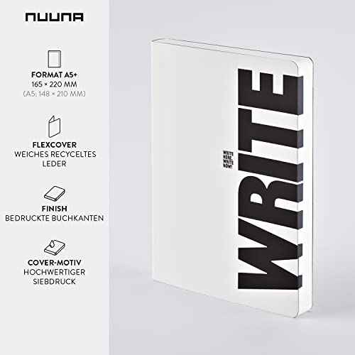Nuuna Graphic L Write-Wrong Smooth Bonded Leather Notebook - White