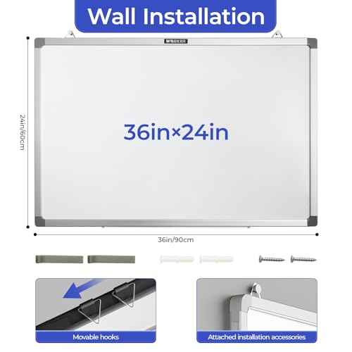 M&G Dry Erase Board Magnetic White Board for Wall, 36¡± x 24¡± Whiteboard with 2 Markers & 2 Magnets & 1 Eraser, Hanging Whiteboard with Silver Frame for Planning, Drawing, to Do List, Office School Use