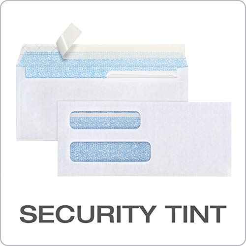 Columbian #8 5/8 Security Envelopes, 500/Box, Double Window, 3-5/8" x 8-5/8", Release & Seal Self Seal, SimplySafe Tamper Evident, White (COLO156)