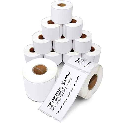 Aegis Adhesives - Compatible Direct Thermal Labels Replacement for DYMO 30323 (2-1/8" X 4") Shipping & Postage - Use with Labelwriter 450, 450 Turbo, 4XL Printers (12 Rolls)
