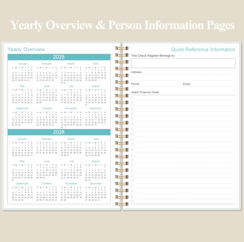 A5 Check Register Notepad Beige, 3480 Entries Personal & Small Business Ledger