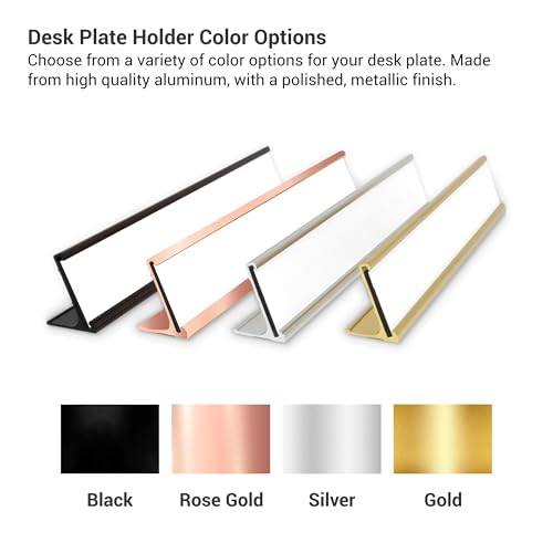 Personalized Desk Name Plate 2x8 Black with Gold Letters - Custom Engraved Office Sign