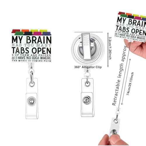 Funny Glitter Badge Reel,Retractable Badge Holder with Alligator Clip for Nurse Medical Worker Office