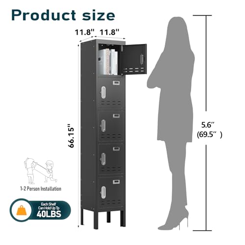 Metal Storage Locker with Lock & Card Slot - Secure Lockable Door