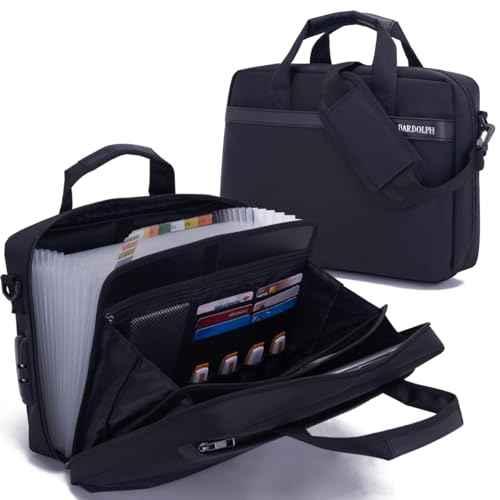 BARDOLPH Heavy Duty Accordian File Organizer with Handle