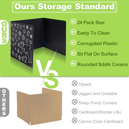 16 Pack Privacy Folders for Students - Durable & Waterproof Desk Dividers for Students,School Supplies for Teachers,Classroom Furniture,Easy to Clean Testing Dividers for Classroom,Dolphins