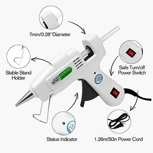 Hot Glue Gun Kit with 30 Glue Sticks, Fast Preheating Hot Melt, High Temp for School Crafts DIY Arts and Quick Home Repairs (20w)