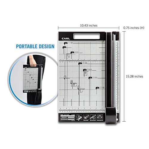 CARL 12 inch DC-200N Premium Rotary Paper Trimmer, Metal Base, 15 Sheet Cutting Capacity.