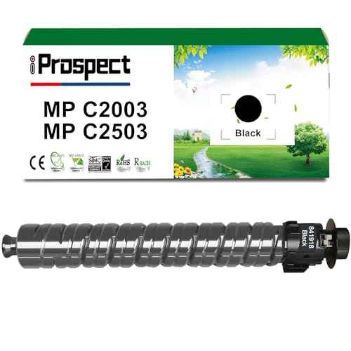 MP C2003 C2503 Black Toner Cartridge - High Yield, Replacement for Ricoh Aficio / Lanier / Savin MP C2003, C2503, MP C2004, C2504 Printers 841918 Toner Cartridge - Black,1 Pack