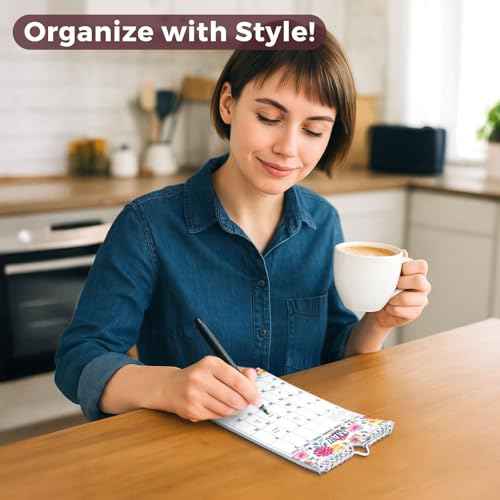 CRANBURY Small Wall Calendar 2025-2026, 5.5x8.5 (Floral), Mini Monthly Hanging Calendar for Bulletin Board, or Notepad Desk Planner, 14 Months Nov 2025-Dec 2026, Includes Stickers