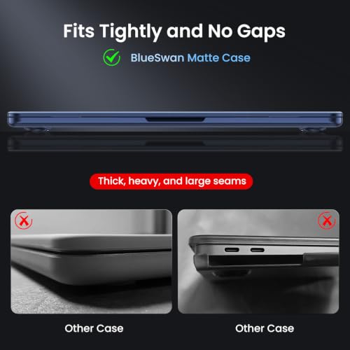 BlueSwan Midnight Clear MacBook Air 15-inch Case for M2-M5 2022-2026 - Slim Protective Cover