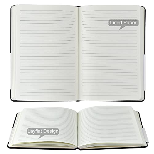 Coopay 12 Pack A5 Journal Notebooks Bulk, 160 Pages, 100GSM Thick Paper, 8.3 x 5.5 inch Hardcover Lined Leather Journals for Writing Office School Business,Bulk Notebook for Work Men Women (Black)