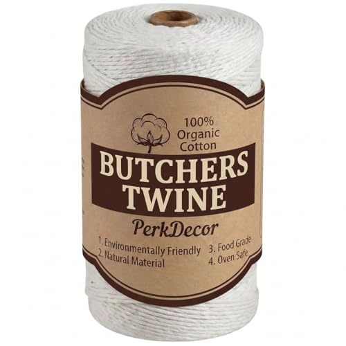 Natural White Cotton Cooking Twine 400 Feet Food Grade Butcher String for Kitchen Baking & Crafts
