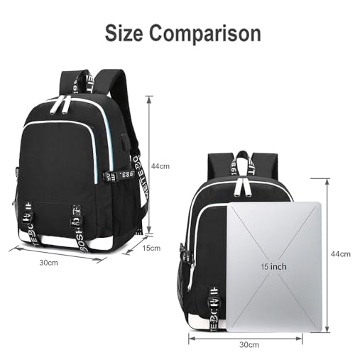 Soccer Player 7 Multifunction Sport Backpack Travel Laptop Football Fans Bag for Men Women (Blue lines - 1)