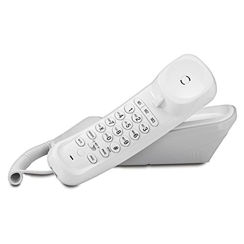 AT&T TR1909 Trimline Corded Phone with Caller ID, No Power Adapter, White