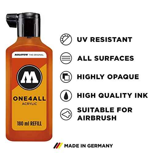 MOLOTOW ONE4ALL Acrylic Paint Refill ONE4ALL Paint Marker, Currant, 180ml Bottle, 1 Each (692.042)
