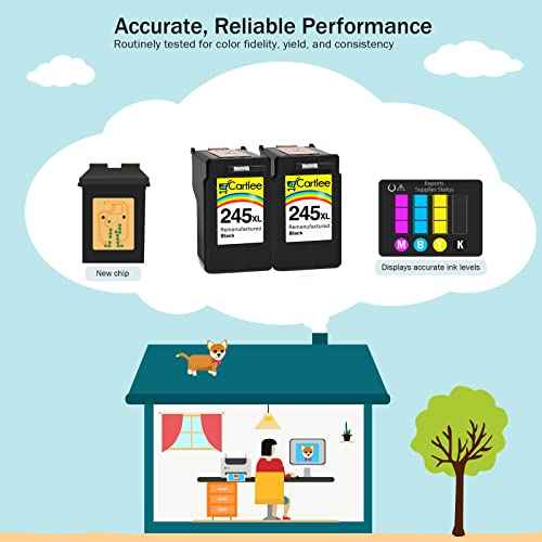 Cartlee Compatible Ink Cartridges Replacement for Canon Ink 245 for Canon PG-245xl Cartridge for iP2820 MG2420 MG2920 MG2922 MG2520 MG2924 MX492 (2 Black)