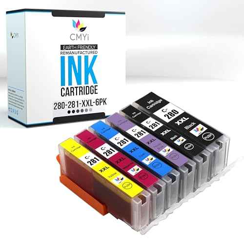 280XXL 281XXL Replacement Combo Pack Ink Cartridges for Canon PIXMA TS8120, TS8220, TS8320, TS9120, TS9520 Printers (1 PG Black, 1 Black, 1 Cyan, 1 Magenta, 1 Yellow, 1 Photo Blue)