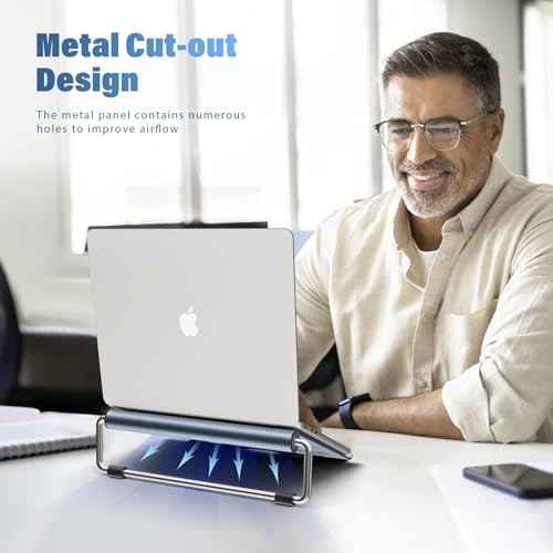 Yangkelly Laptop Stand Foldable Notebook Holder Portable Computer Riser Aluminum Alloy Elevator