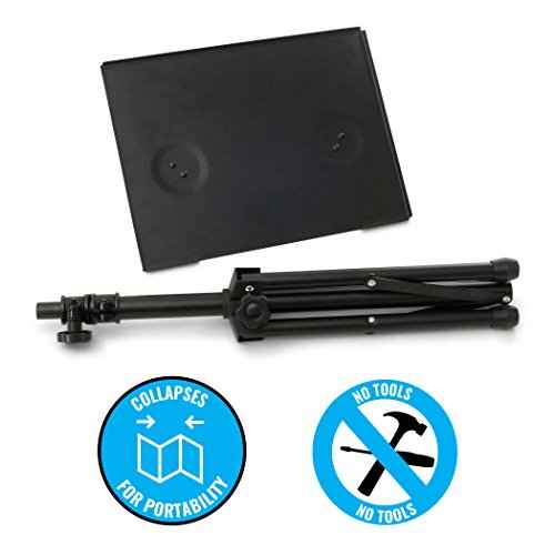 Plixio Adjustable Laptop Projector Stand - Portable Podium Tripod Mount, DJ Mixer Desk Computer Stand Tray and Holder (27" to 48")