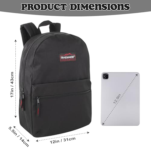 Trail Maker Classic 17-Inch School Backpack for Girls & Boys - Black