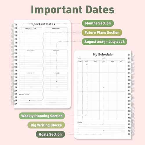 Sweetzer & Orange Academic Planner 2025-2026 ? Student Planner for August 2025 to July 2026 ? Weekly & Monthly Layout ? Sturdy Cover & Stickers ? Checkered Green Design ? 5.5¡± x 8.5¡±