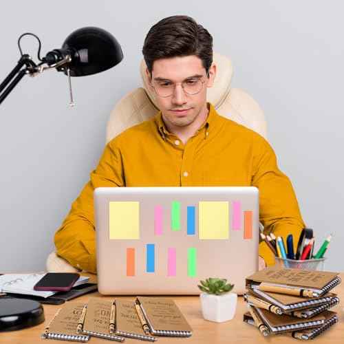 Pasimy 24 Set/48 Pcs Christmas Employee Appreciation Gifts Bulk Positive Affirmation Spiral Notebooks with Sticky Notes and Bamboo Pens 60 Sheets for Women Men Office School Holiday, 3.9 x 5.9 Inches