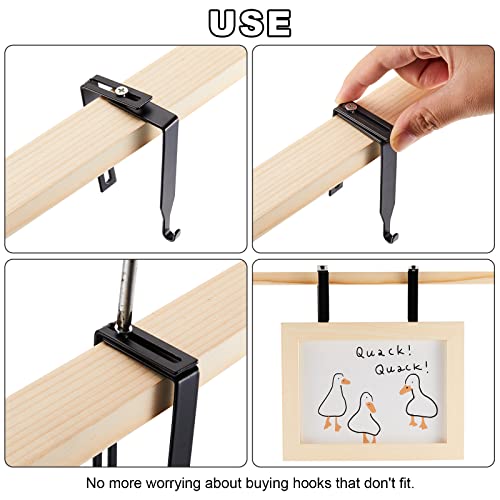 Amylove Black Adjustable Cubicle Hooks Set of 4 for Office & Whiteboard