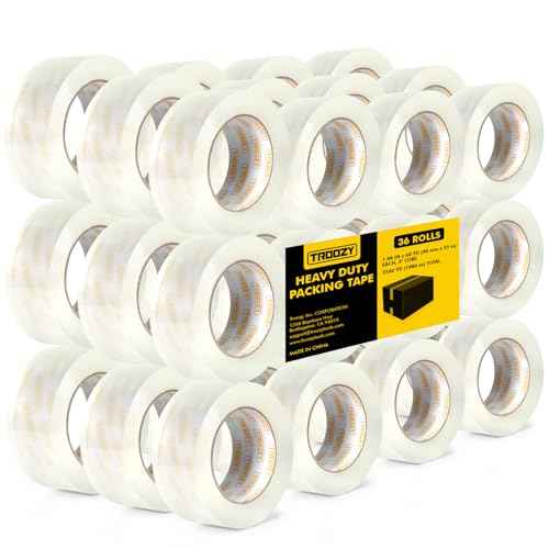 Clear Heavy Duty Packing Tape Rifills for Packing Shipping Moving and Storage, 1.85 mil Thick, 1.88 in x 60 yd, 36 Rolls, Total 2160 yd