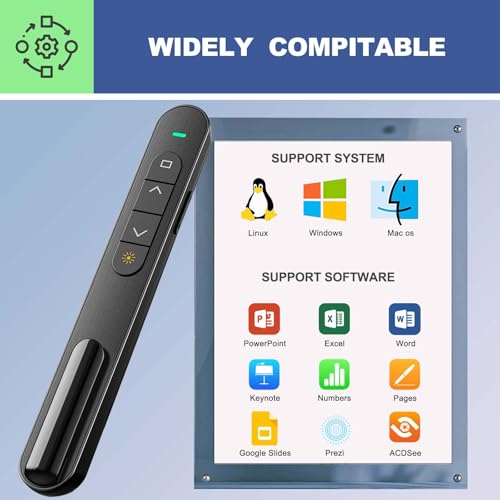 QUI Wireless Presentation Clicker with Volume Control - Black (S)