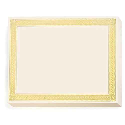 PaperDirect Gold on Cream Elite Specialty Certificates, 8¨ö x11, Foil Accents, 50 Count, Certificates And Awards Paper, For School, Work, Diplomas & Award Certificates