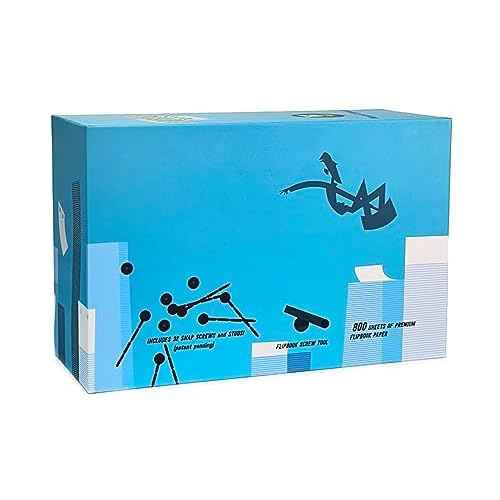 ANDYMATION 16X Flipbook Paper Pack, Refill Paper Sheets for All Andymation Flipbook Kits, Premium pre-drilled Sheets for Perfect Registration, Snap Screws, Enough for 16 Flipbooks.