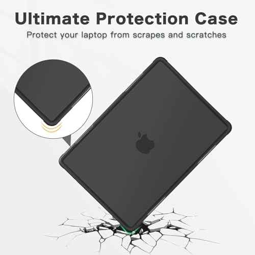 MOSISO Compatible with MacBook Air 13 inch Case 2025 2024 2023 2022 M4 A3240 M3 A3113 M2 A2681, Heavy Duty Hard Case with Kickstand&Keyboard Cover&Screen Film&Type C for MacBook Air 13.6, Black