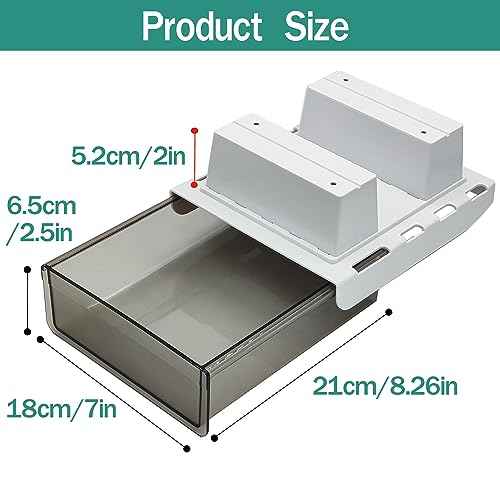 2 Pack Upgrade Under Desk Drawer for Table with Lip,Office Attachable Plastic Desktop Accessories & Workspace Organizers,Hidden Under Table Desk Storage Organizer Pencil Tray Drawer Slide Out