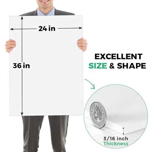 CreGear Foam Boards 5 Pack, 24" x 36" Foam Core Board for Projects, 3/16" Thick White Poster Board Sheets for Signboards, Arts and Crafts, Framing, Display