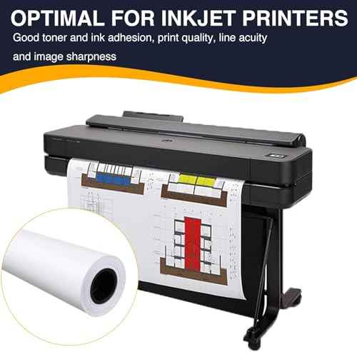 VOISEN Wide Format Plotter Paper, 24 In x 150 Ft, 2 Rolls, CAD Bond, 20lb Bond on 2" Core for CAD Ink Jet Printers