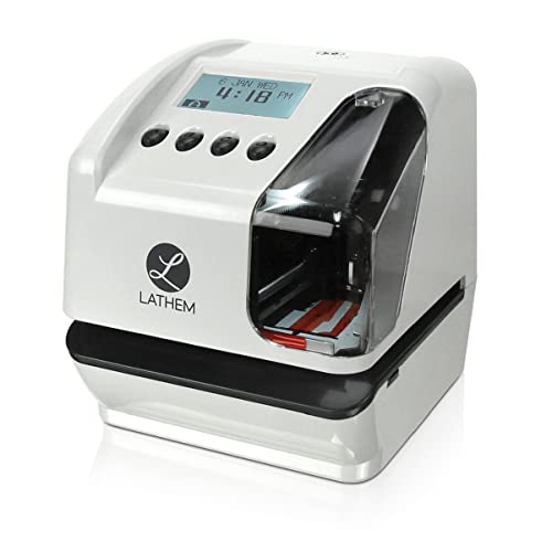 Lathem LT5000 Electronic Multi-Line Document Stamp with Custom Text and Date/Time