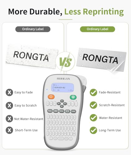 Rongta TH110 Handheld Label Maker - 12mm Laminated Tape & Bluetooth